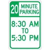 AR-158 20 Minute Parking (Time Limit) Sign