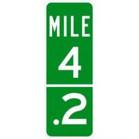  Intermediate Milepost Signs 1 Digit