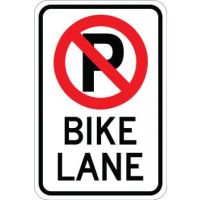 AR-230 No Parking (Symbol) Bike Lane Sign 
