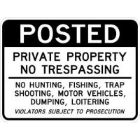 AR-246 Private Property No Trespassing Signs