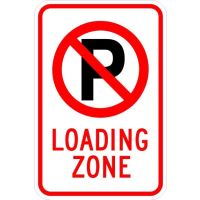 No Park (symbol) Loading Zone Sign AR-735