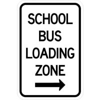 School Bus Loading Zone (with arrow) AR-746