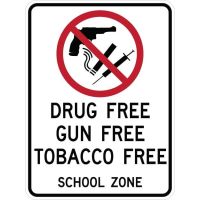 Drug Free Gun Free Tobacco Free Signs AR-773