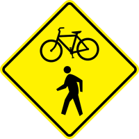 Bicycle And Pedestrian Crossing Sign- W11-15 - Standard