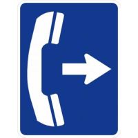 D9-1a Phone Symbol Signs With Arrow