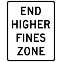 End Higher Fines Zone Sign R2-11