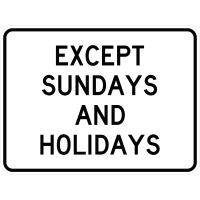 Except Sundays and Holidays R8-3bP