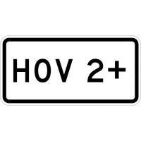 HOV 2+ Plaque Sign R3-5c