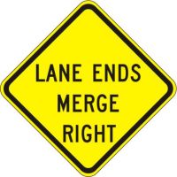 Lane Ends Merge Right W9-2R