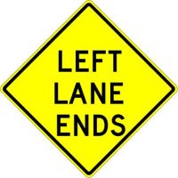 Left Lane Ends W9-1L