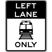 Left Lane Light Rail Only R15-4b
