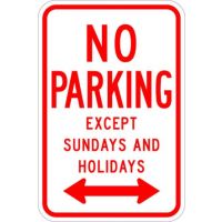 No Parking Except (dates) R7-3