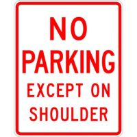 No Parking Except On Shoulder R8-2
