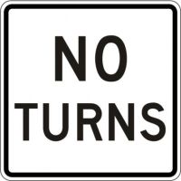 No Turns Sign R3-3