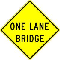 One Lane Bridge Sign W5-3