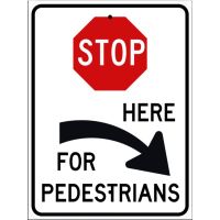 Stop For Pedestrians Right Sign R1-5cR