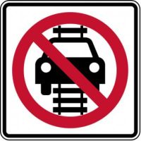 No Motor Vehicles On Tracks Sign - R15-6