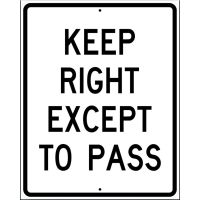 Keep Right Except to Pass R4-16