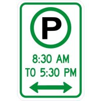 Parking Permitted X:XX AM to X:XX PM Sign R7-23