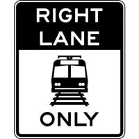 Right Lane Light Rail Only R15-4a