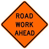 Road Work Ahead Roll-Up Construction Signs W20-1-RU