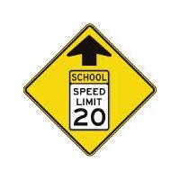 School Speed Zone Ahead Sign S4-5