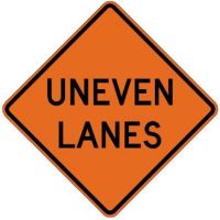 Uneven Lanes Roll-Up Construction Signs W8-11-RU