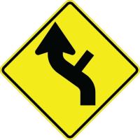 Curve Left With Side Road Sign W1-10DL