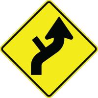 Curve Right With Side Road Sign W1-10DR