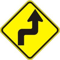W1-3r Right Reverse Turn Warning Sign