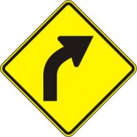 Curve Right Warning Sign
