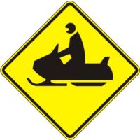 Snowmobile Warning Sign