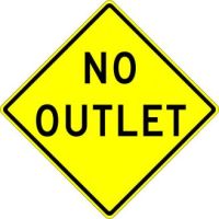 W14-2 No Outlet Warning Sign
