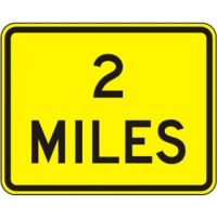 W16-3 Distance Miles Sign