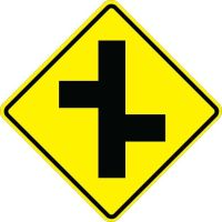 Offset Side Roads Right Signs W2-7R