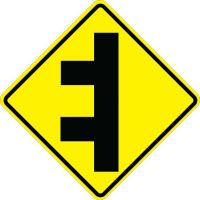 Two Side Roads From Left Signs W2-8L