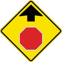 Stop Ahead (Symbol) Sign - W3-1