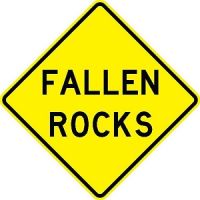 Fallen Rocks Signs W8-14
