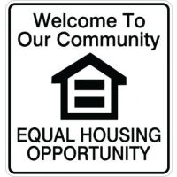 Welcome To Our Community Equal Housing Opportunity Sign